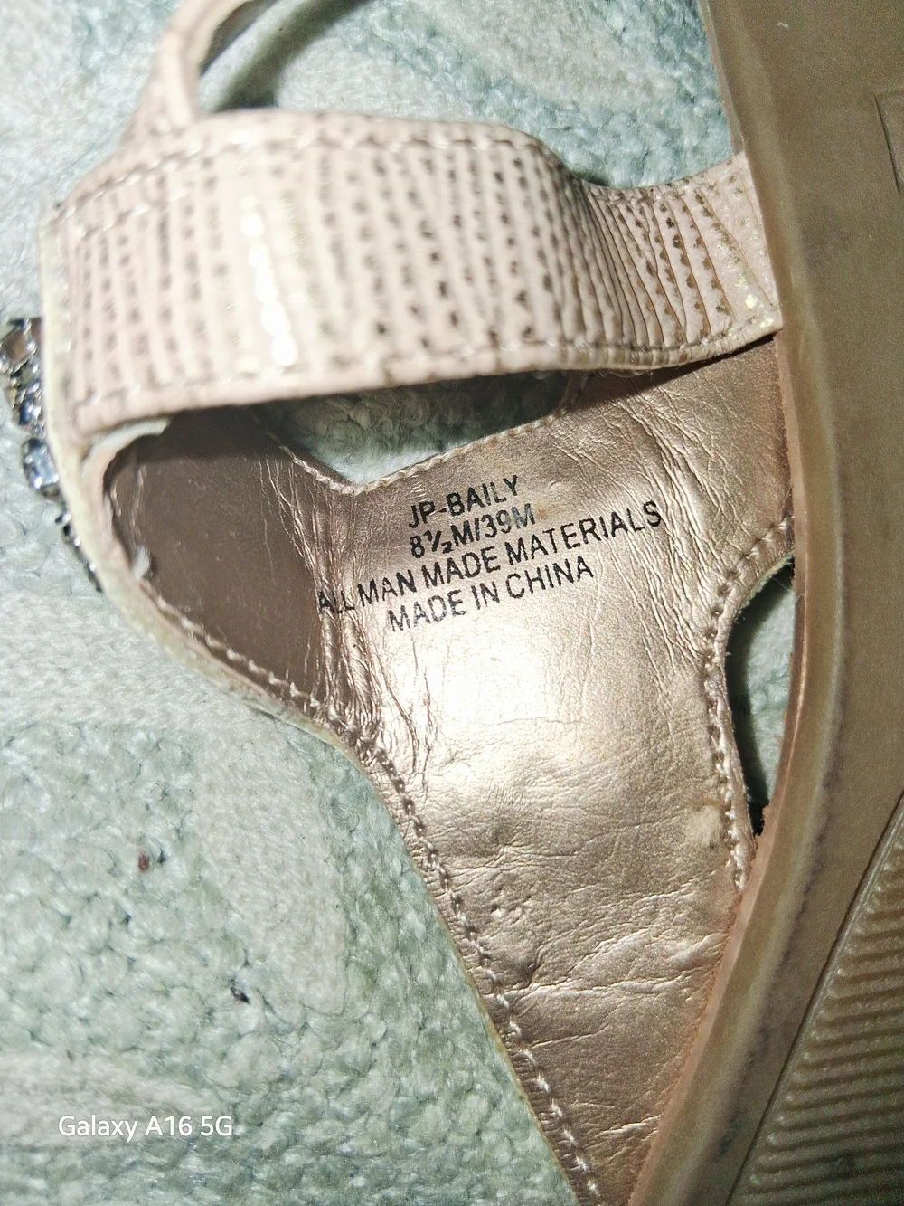 Jessica Simpson Nude Bejeweled T-Strap Sandals